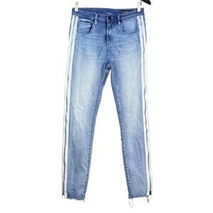 BlankNYC The Great Jones Mid Rise Zipper Trim Skinny Jeans Slumlord Blue Size 27